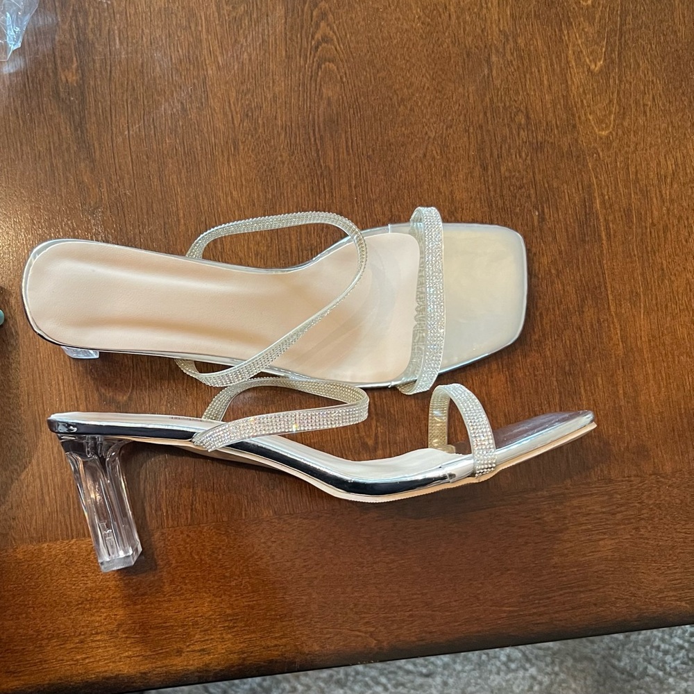 Clear/Silver Rhinestone Heels